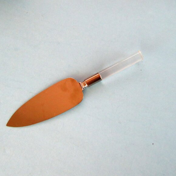 Vintage FRONTIER FORGE clear lucite handle cake knife  pie server  wedding cake - Picture 6 of 7
